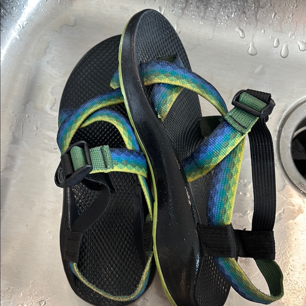Chaco Blue and Green Strappy Sandals